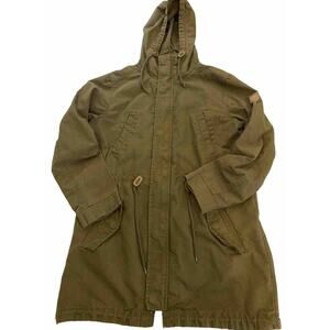Southpole Jacket Mens Medium Green Hood Drawstring Pockets Patch Tough Y2K